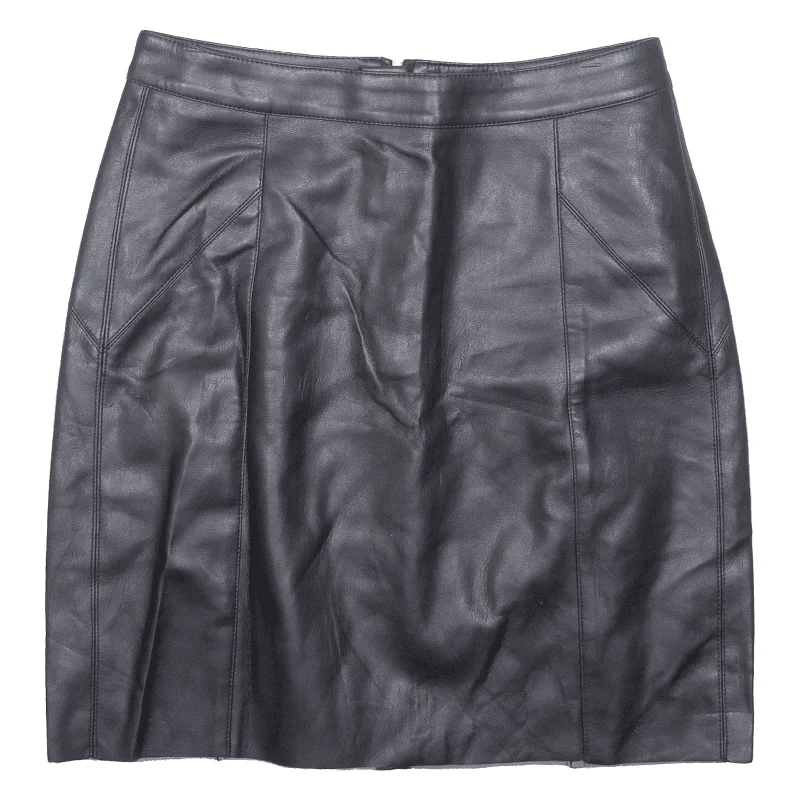 VERA MODA Faux Leather Short Mini Skirt Black Womens XS Elegant Mini Skirt