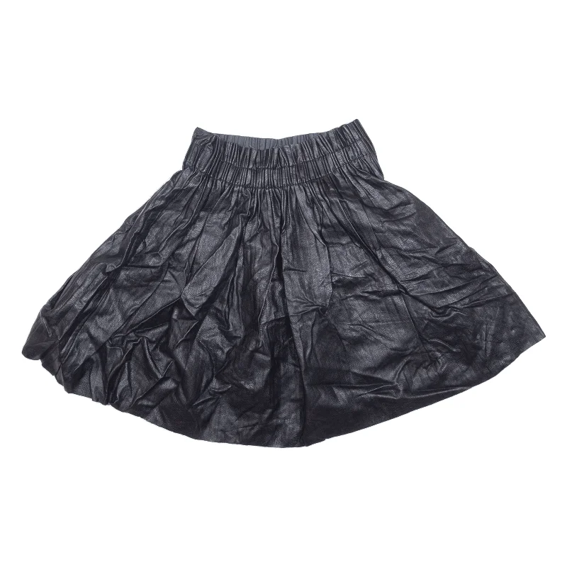 VOGUE FASHION Faux Leather Womens Pleated Skirt Black Short Viscose UK 4 Cute Mini Skirt