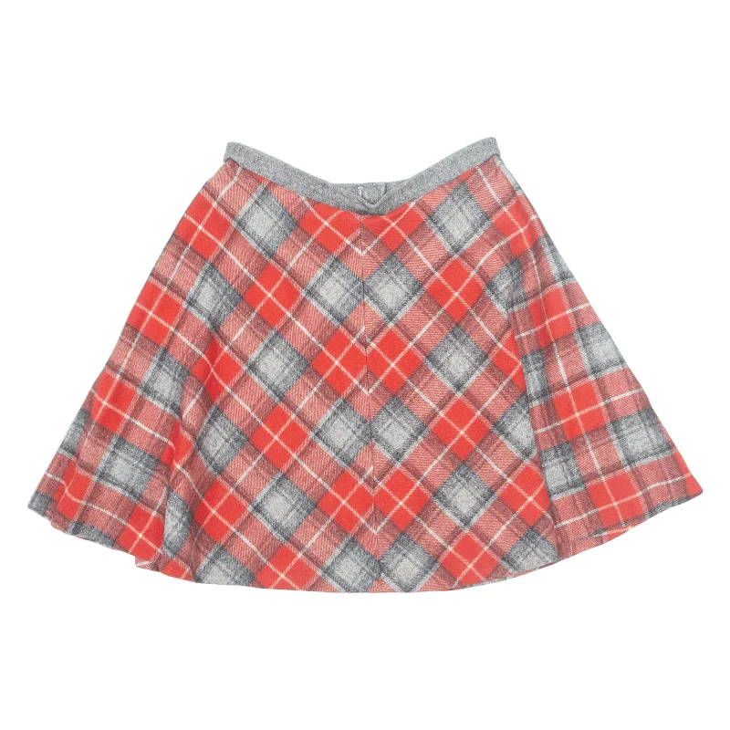 Womens Skater Skirt Red Short Check XS Cozy Mini Skirt