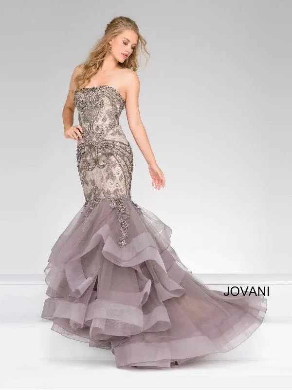 Jovani 45760 Strapless Long Mermaid Evening Gown Petite party dresses