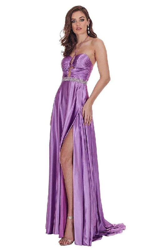 Rachel Allan Prom Long Halter Formal Prom Gown 6521 Smocked party dresses