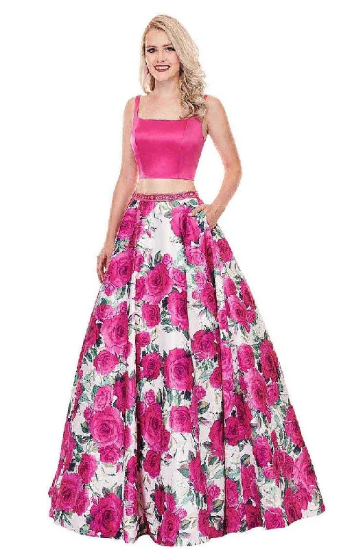 Rachel Allan Prom Long 2 Piece Floral Ball Gown 589 Modest party dresses