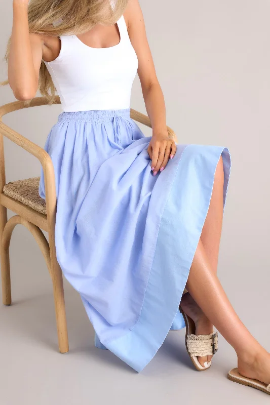 Through The Looking Glass Periwinkle Maxi Skirt Elegant Maxi Skirt