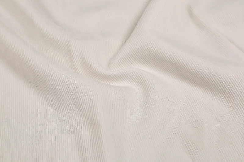 Antique White Plain Pleated Cotton Polyester Blend Fabric A-line unclassified dresses