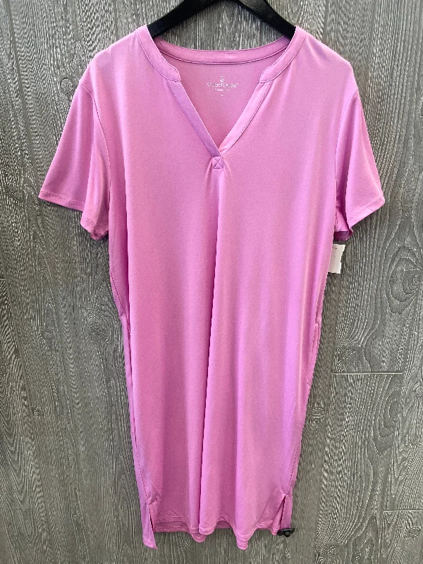 Athletic Dress By Cuddl Duds In Pink, Size: L Chiffon unclassified dresses