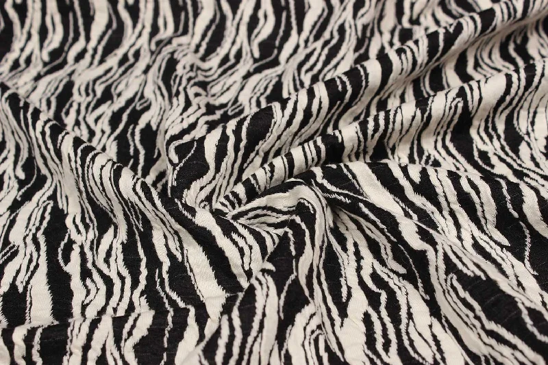 Black and White Abstract Knit Jacquard Cotton Polyester Blend Fabric Casual unclassified dresses