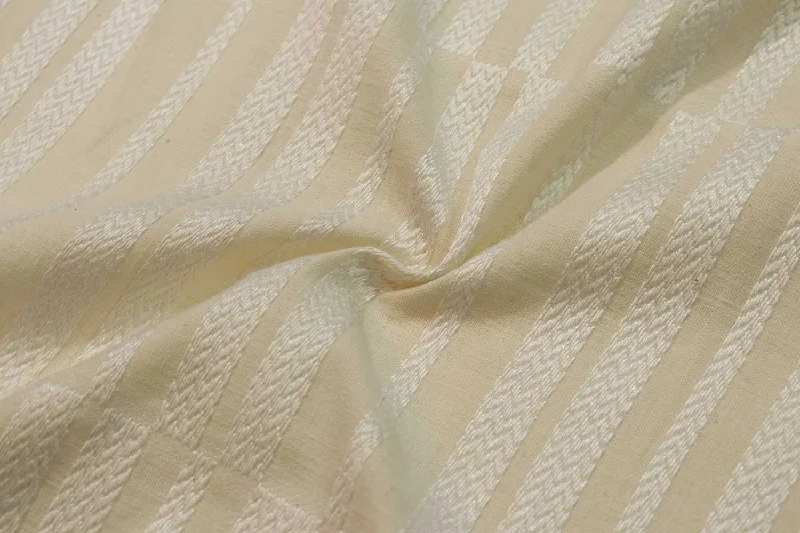 Cream Stripes Cotton Viscose Blend Fabric Elegant evening unclassified dresses