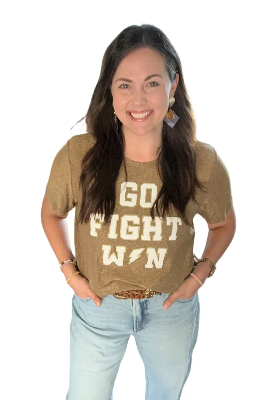 GO FIGHT WIN Sparkle Signature Tee Comfortable unclassified dresses