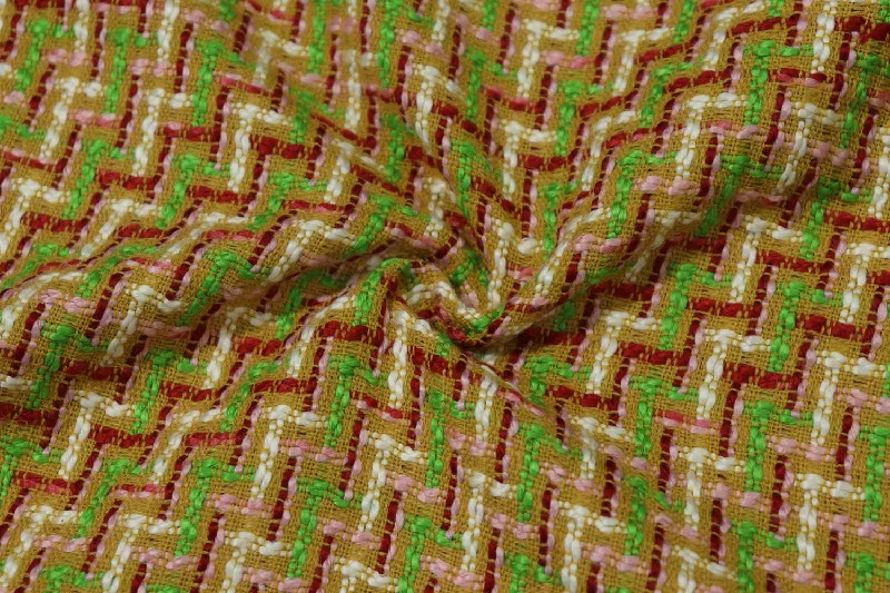 Multicolor Abstract Boucle Fabric