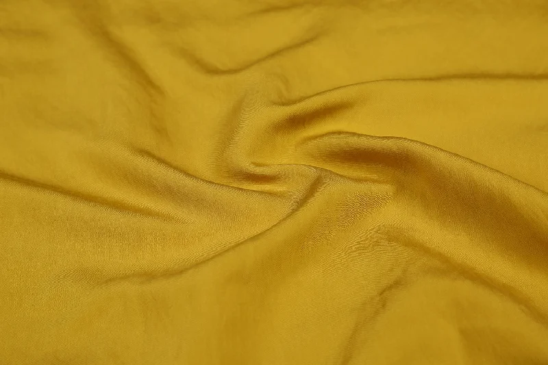 Mustard Yellow Plain Viscose Blend Twill Fabric Winter unclassified dresses