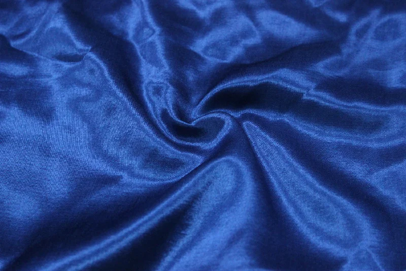 Royal Blue Plain Masroo Satin Fabric Smocked unclassified dresses