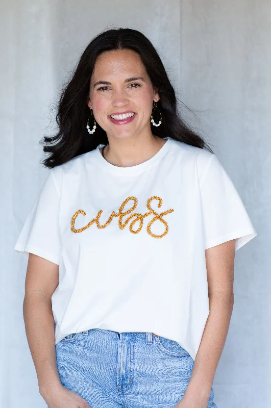 School Spirit Classic Tee with tinsel Script CUBS (PRE-ORDER) A-line unclassified dresses