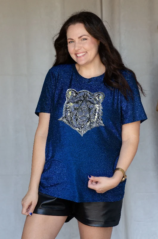 School Spirit Signature Sparkle Mascot Tee-Bears blue Trendy new unclassified dresses