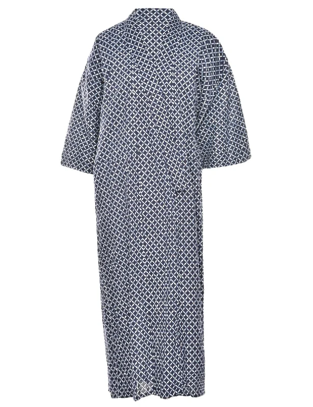 Checked Print Full Length Kimono - L Cottagecore floral dresses