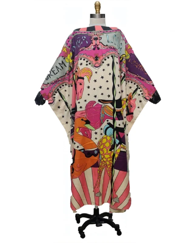 Circus- the Peter Max Inspired Circus Animal Print Caftan Discounted floral dresses