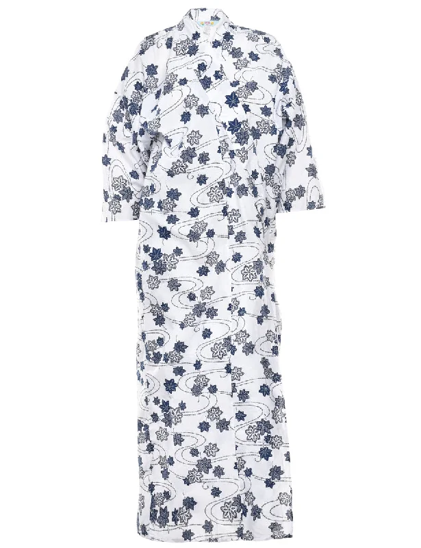 Floral Print Full Length Kimono - L Satin floral dresses