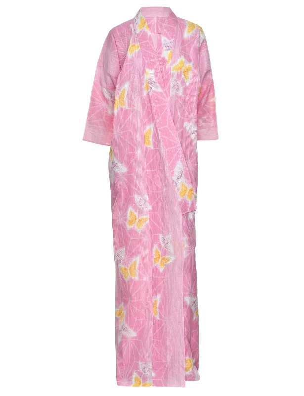 Floral Print Full Length Kimono - XL Minimalist floral dresses