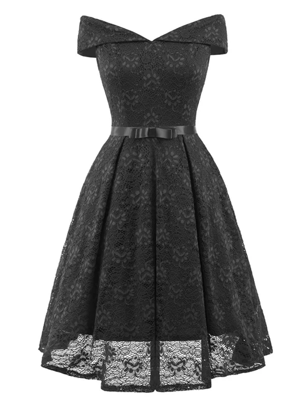 1950s Lace Off Shoulder Dress Simple Lace Dress