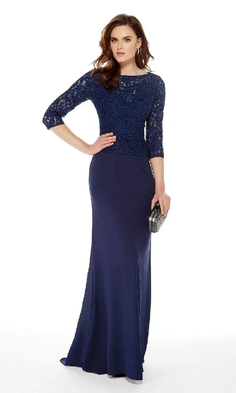 Alyce Paris 27017 - Bateau Lace Evening Gown Ruffled Lace Dress