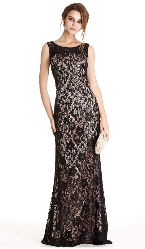 Aspeed Design L1712 - Illusion Bateau Beaded Lace Evening Gown Flowy Lace Dress