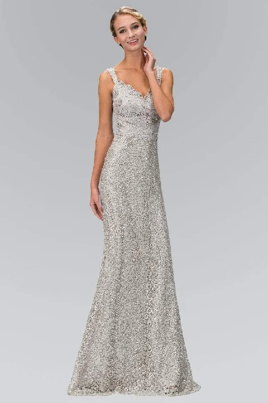 Elizabeth K GL1096 - Beaded Lace Evening Dress Classic Lace Dress