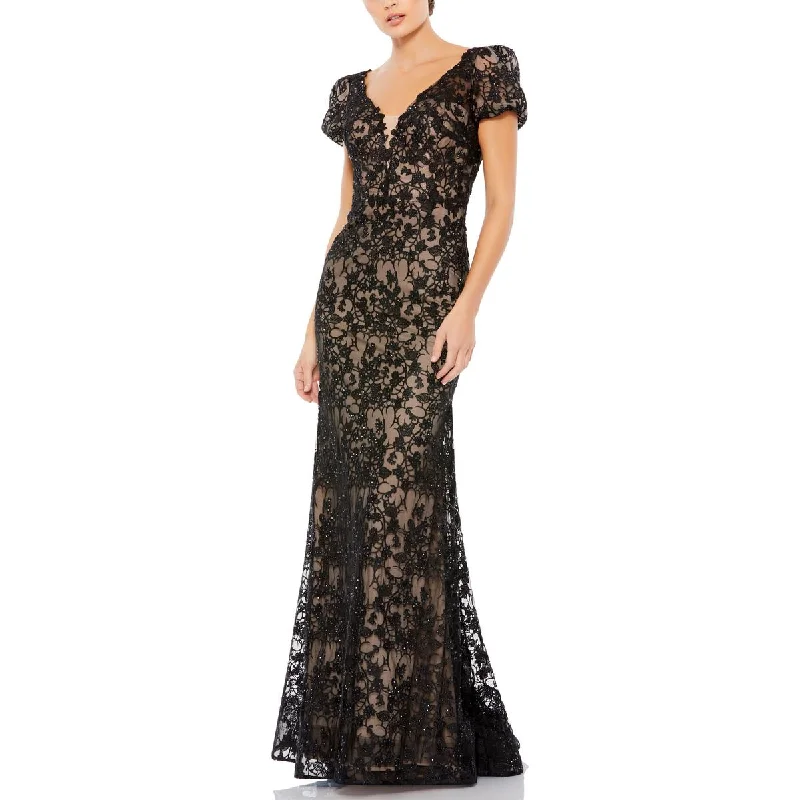 Mac Duggal Womens Lace Trumpet Evening Dress Lace Dress Lookbook