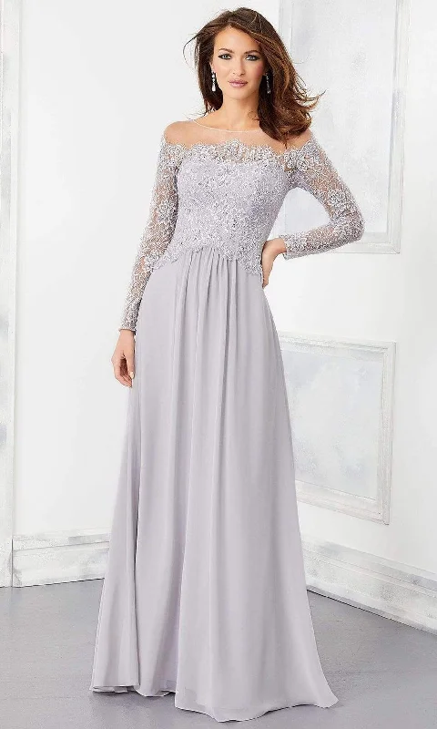 Mori Lee - 72310 Long Sleeve Beaded Lace Evening Gown Lace Dress Fit