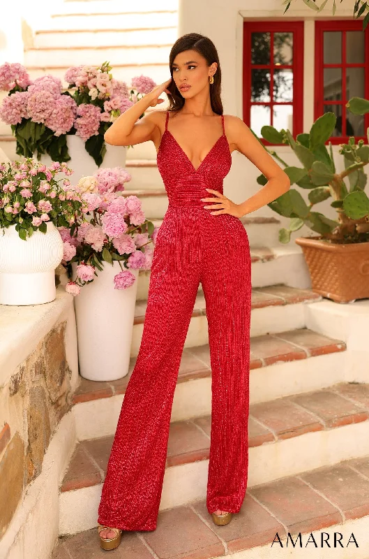 Linear Sequin Sleeveless Jumpsuit by Amarra 94042 Sequin Maxi Dress