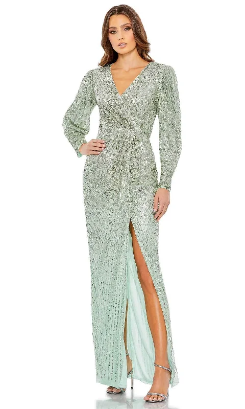 Mac Duggal 5638 - Sequin Faux Wrap Dress Flirty Sequin Dress