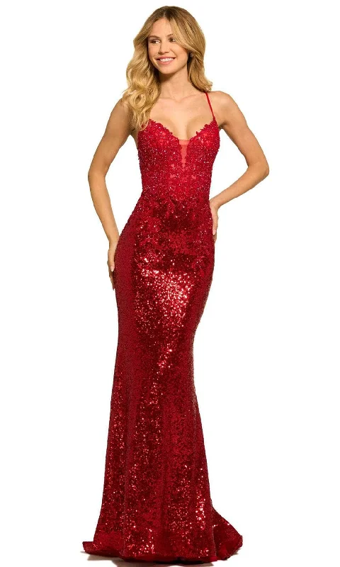 Sherri Hill 55524 - Sheath Sequin Gown Gold Sequin Dress