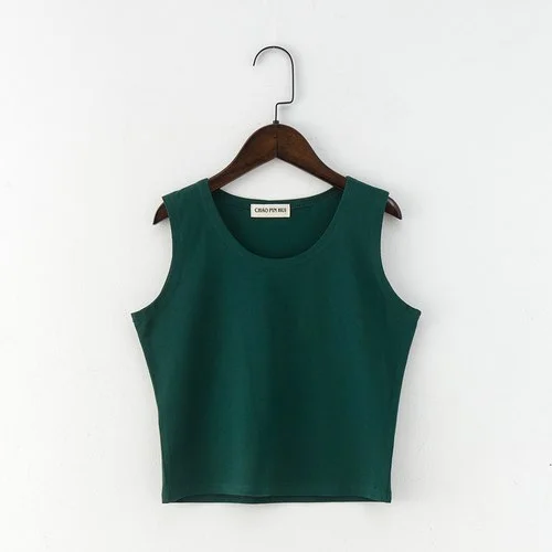 Sexy Summer Women Candy Color Cotton Tanks Camisole Fitness T Shirt Top Basic Tank Top Crop Blusas Vest Camisole Shirt Dress Fashion