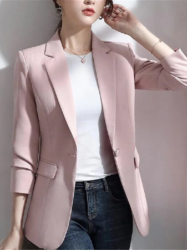 Fall Women Blazer Korean Casual Slim Blazers Jackets Work Coat Outerwear Autumn Winter Female Jacket Office Lady