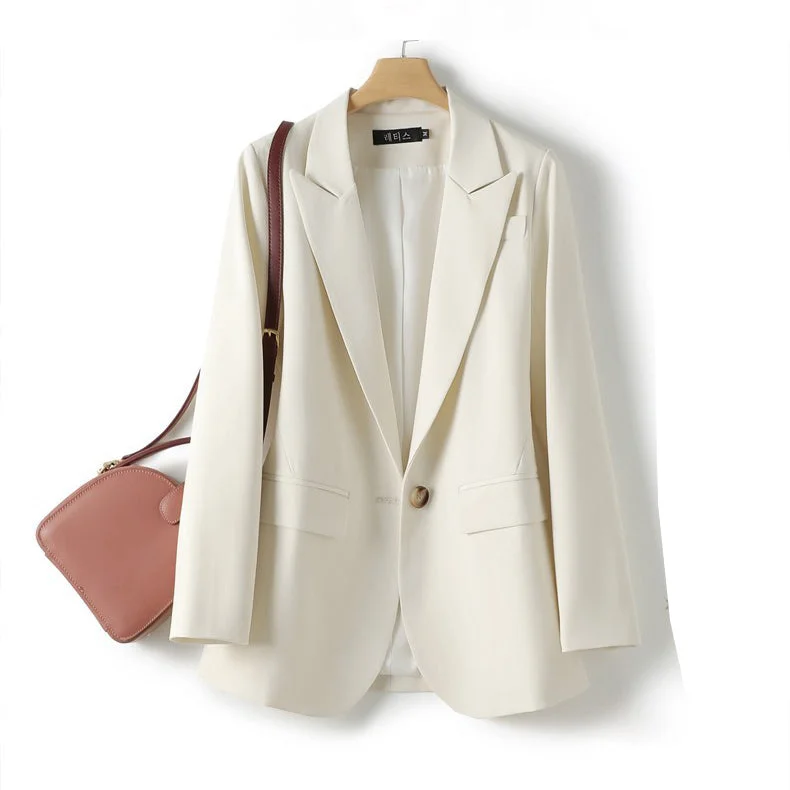 Off-white small suit jacket women 2023 spring and autumn suit casual jacket  womens blazers  blazers  white  COTTON