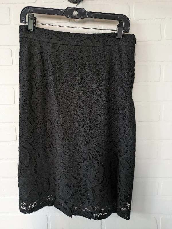 Black Skirt Midi Chicos, Size 6 High-Waisted Midi Skirt