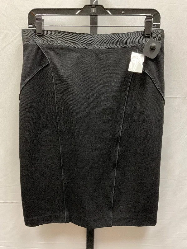 Black Skirt Midi Kenar, Size 8 Slim Fit Midi