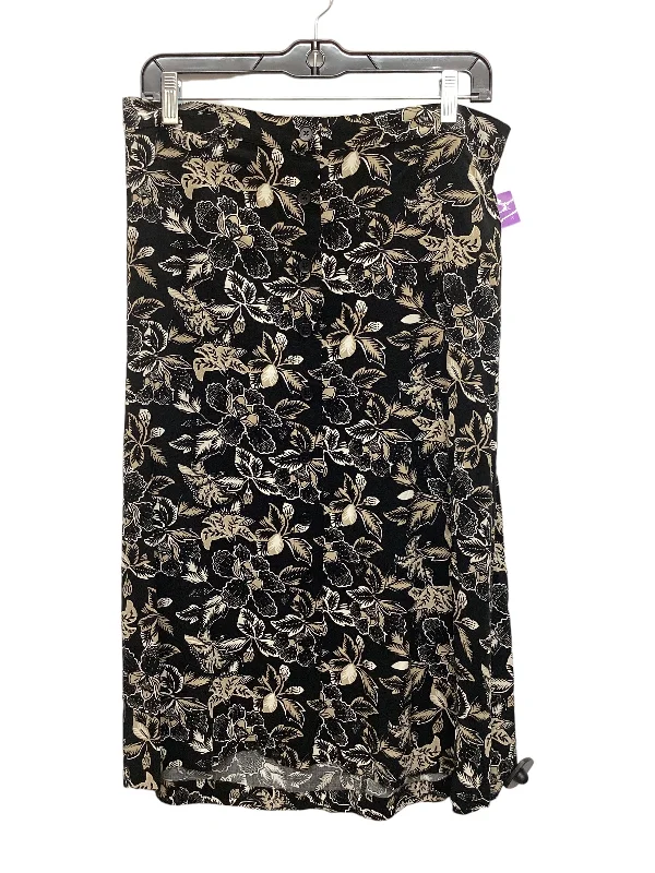 Black Skirt Midi Old Navy, Size L Floral A-line Skirt