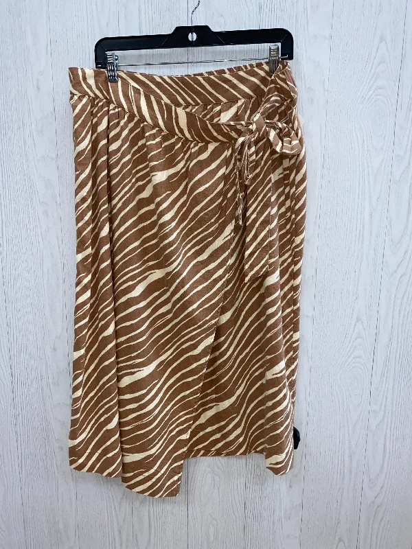 Brown & Cream Skirt Midi A New Day, Size L Sporty Midi Skirt