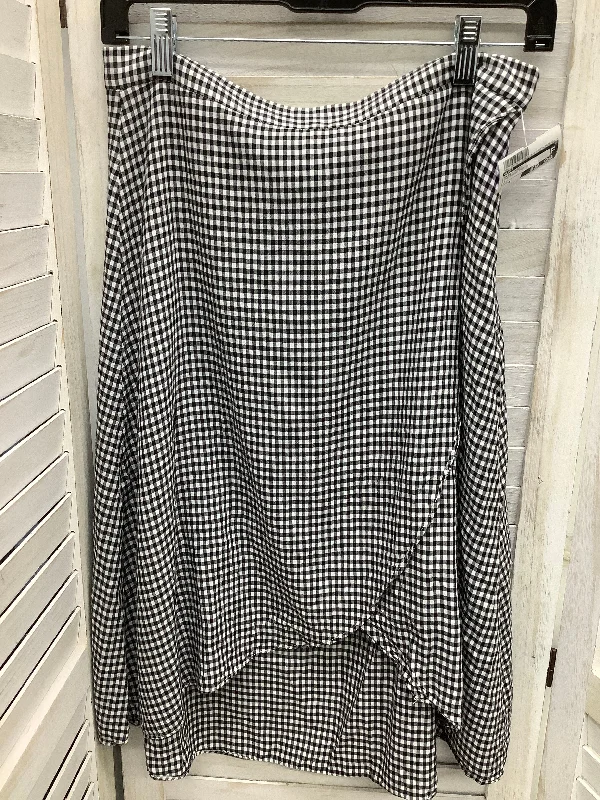 Checkered Pattern Skirt Midi Loft, Size 4 Soft Pleated Midi