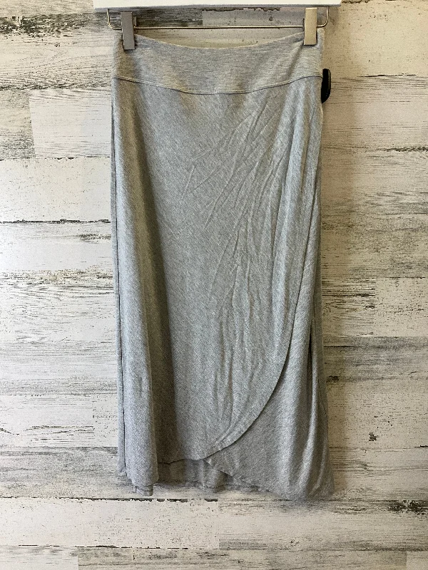 Grey Skirt Midi Artisan Ny, Size 2 Satin Midi Skirt