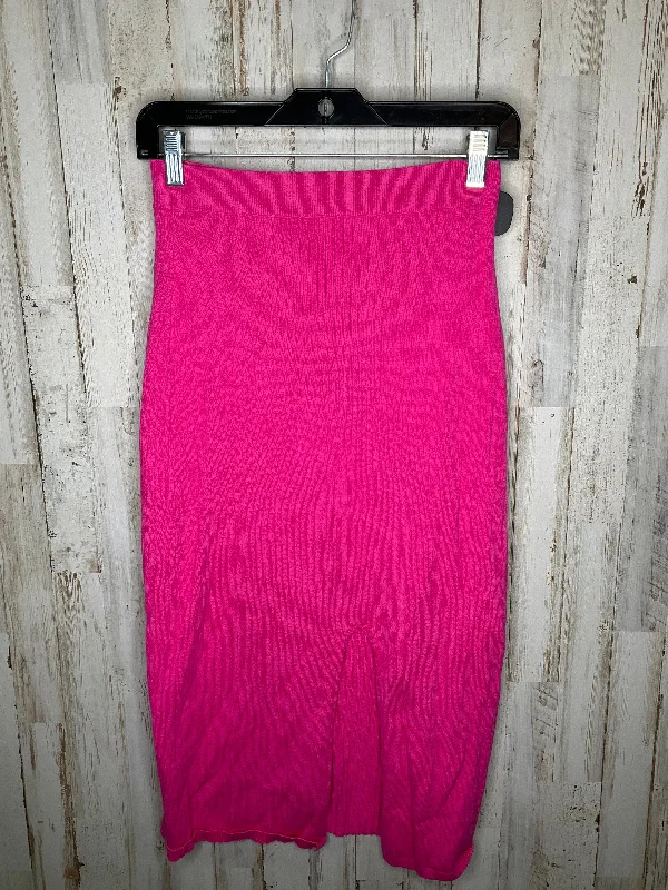 Pink Skirt Midi Free People, Size M Casual Midi Skirt