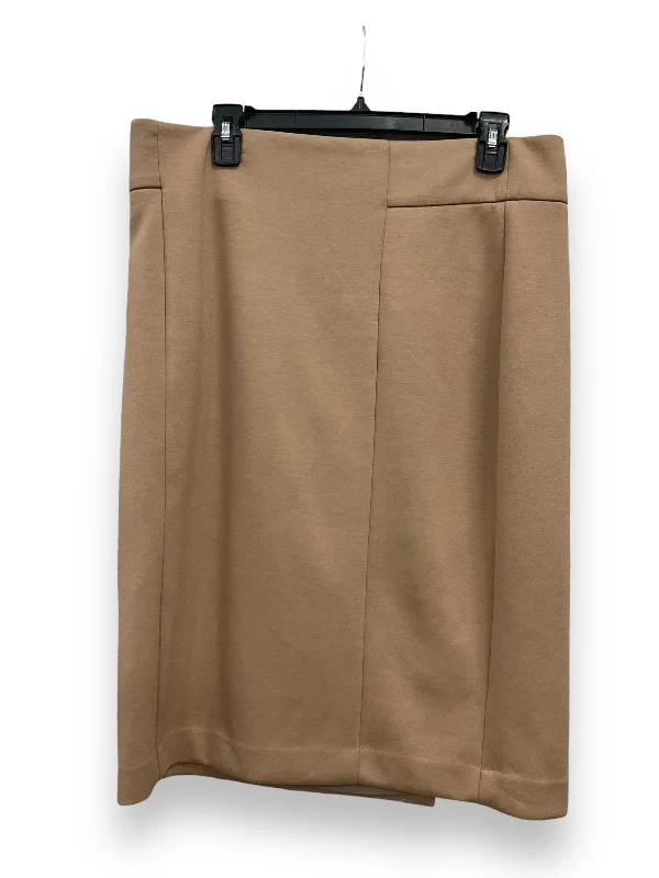 Tan Skirt Midi Ann Taylor, Size 14 Summer Midi Skirt