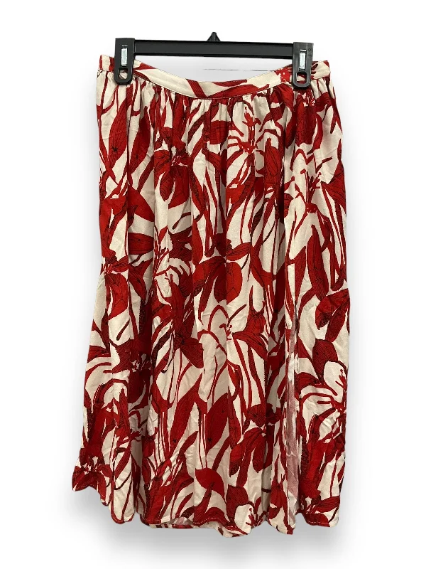 Tropical Print Skirt Midi Mng, Size S Knit Midi Skirt