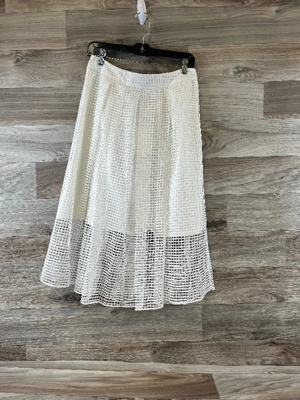 White Skirt Midi Who What Wear, Size 8 Button-front Midi Skirt